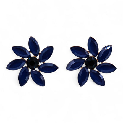 Royal Blue - Vintage Glass - Flowers - Earrings – product image 5 of 7