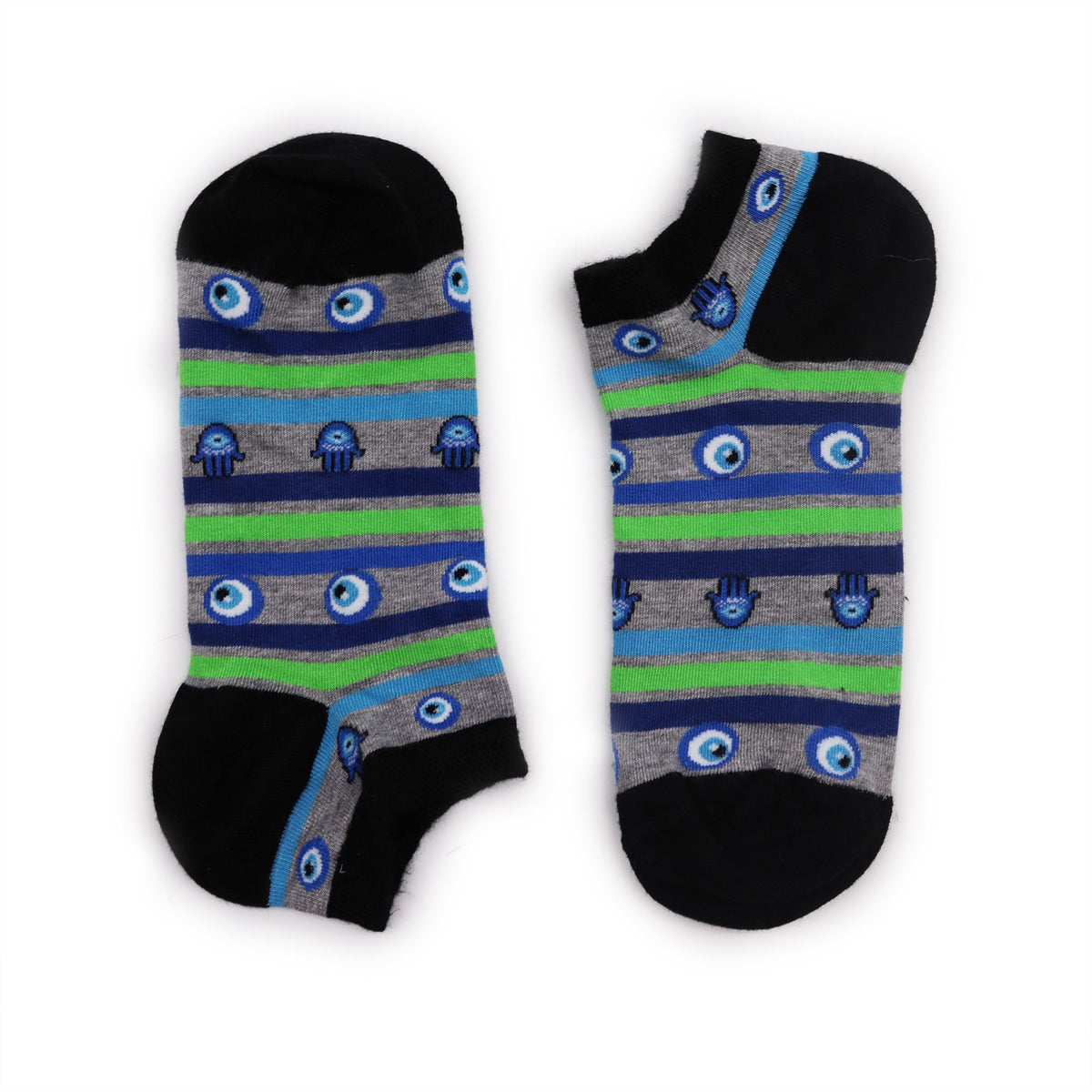 S/M Hop Hare Bamboo Socks Low (3.5-6.5) - Evil Eye & Hamsa – product image 1 of 4