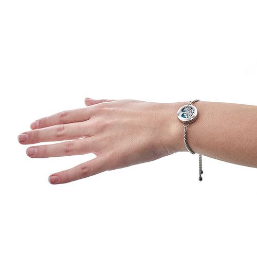 Aromatherapy Jewellery Chain Bracelet - Cat & Flowers - 20mm – product image 6 of 7