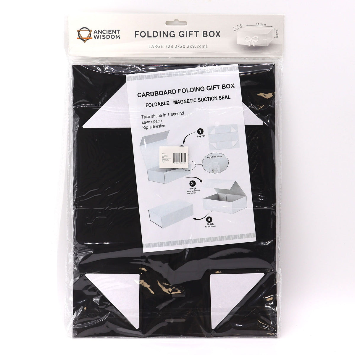 Flat Pack Gift Box - Large (28.2 × 20.2 × 9.2 cm) - Black – product image 3 of 6
