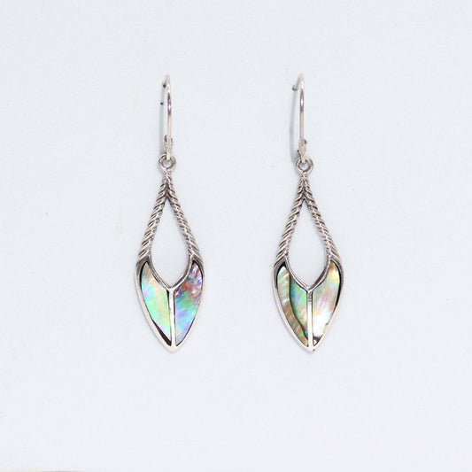 Shell & Silver Earrings - Spear Drops - Abalone – product image 2 of 2