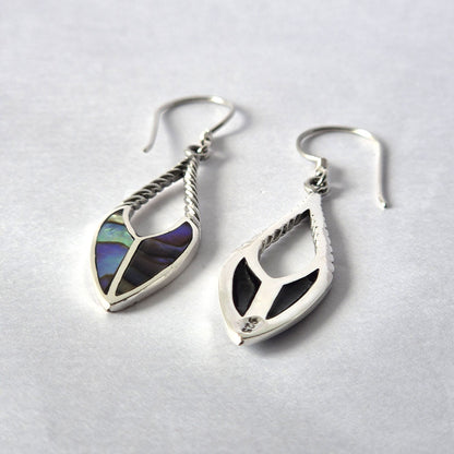 Shell & Silver Earrings - Spear Drops - Abalone – product image 1 of 2