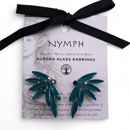 Teal Green - Vintage Glass - Fairies - Earrings – product image 2 of 6