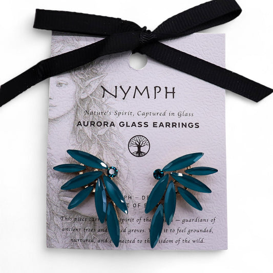 Teal Green - Vintage Glass - Fairies - Earrings – product image 2 of 6