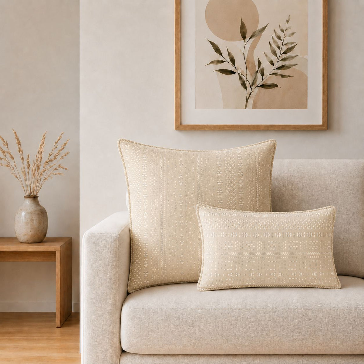 Classic Cushion Cover - Soft Stone - 30 x 50cm - Lumbar Style