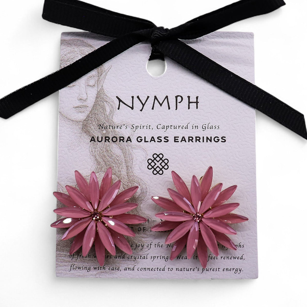 Soft Pink Vintage Glass Flower Earrings – product image 7 of 7