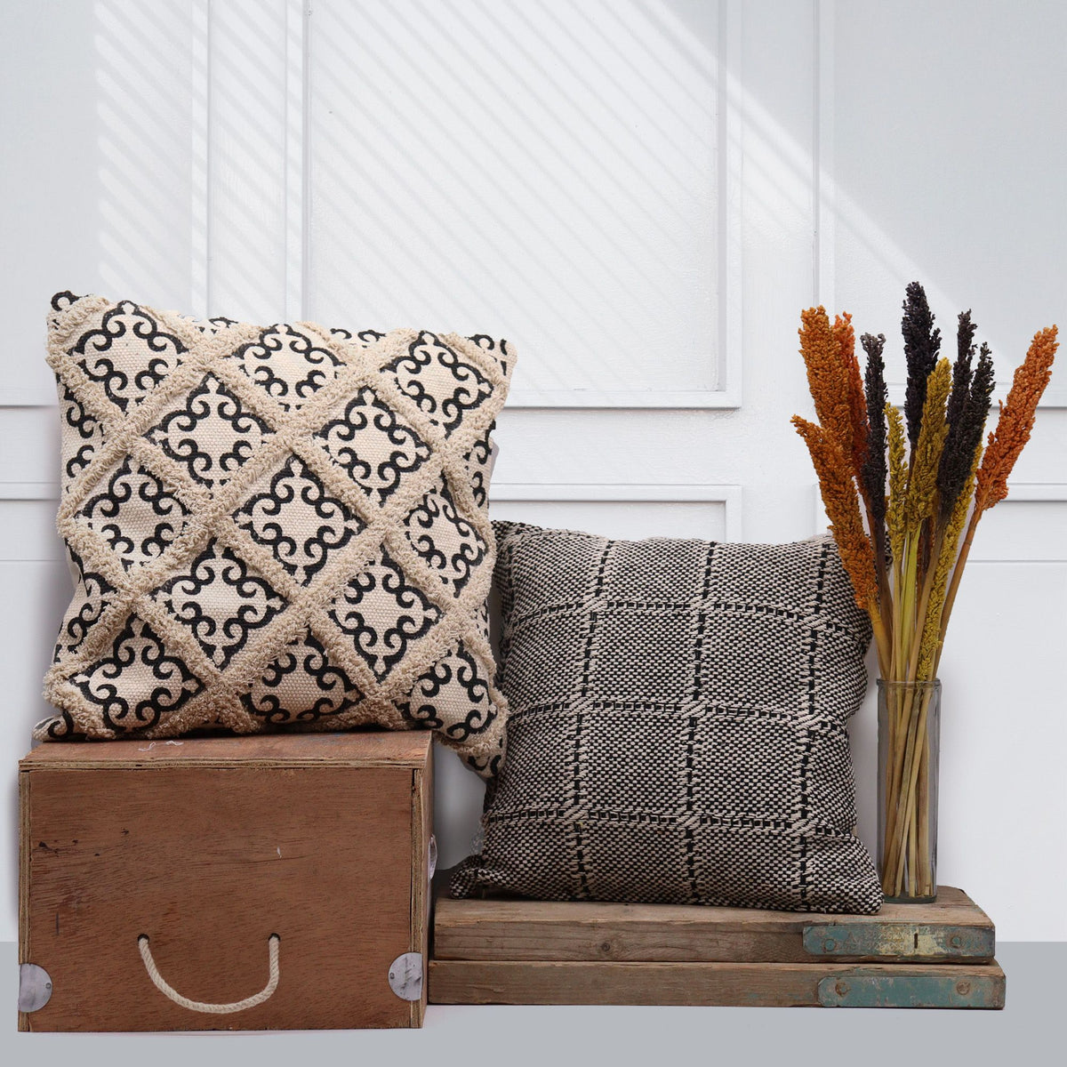 Classic Cushion Cover - Maze Black - 40 x 40cm