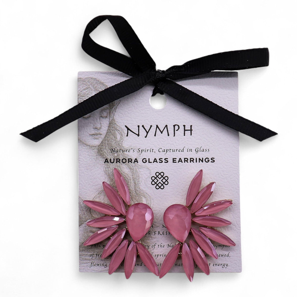 Soft Pink Vintage Glass Angel Wing Earrings – product image 4 of 7