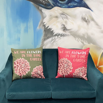 Set of 3 We Are Flowers Cotton Cushion Covers – 45 x 45cm
