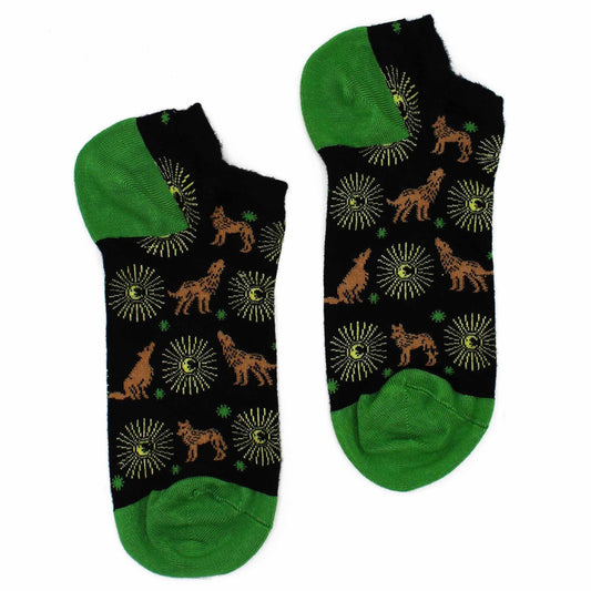 S/M Hop Hare Bamboo Socks Low (3.5-6.5) - Moonlight Wolves – product image 1 of 4