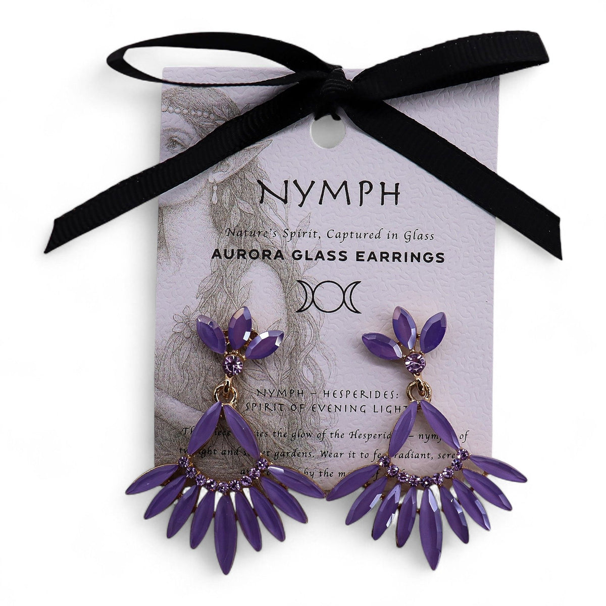 Lavender - Vintage Glass - Long Drop - Earrings – product image 4 of 6