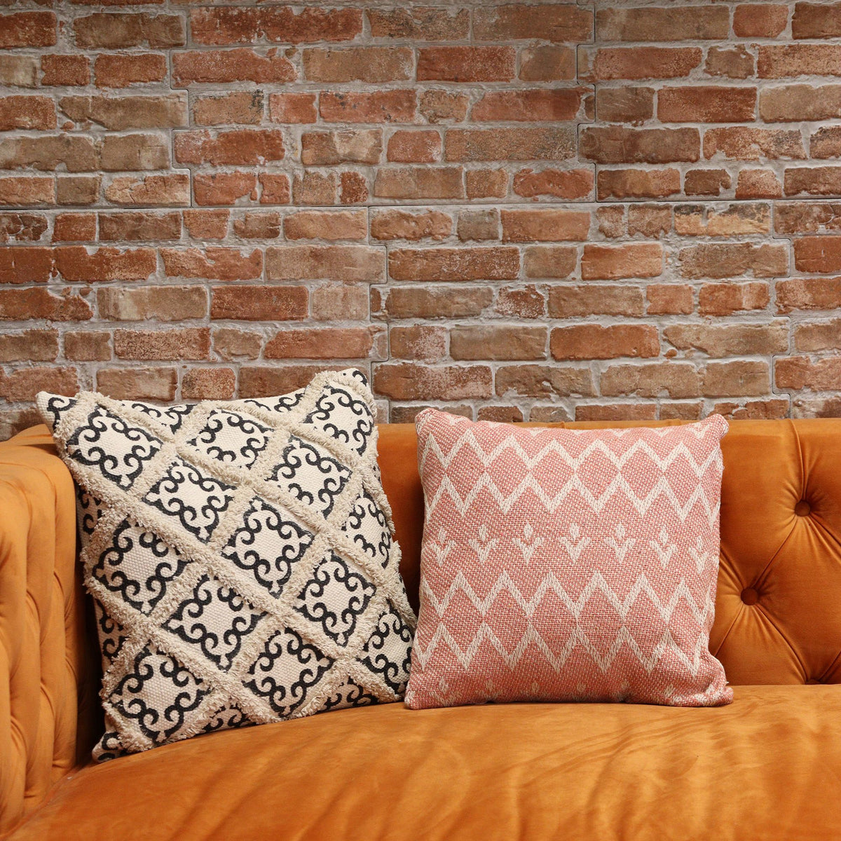 Classic Cushion Cover - Criss-Cross Black - 40 x 40cm