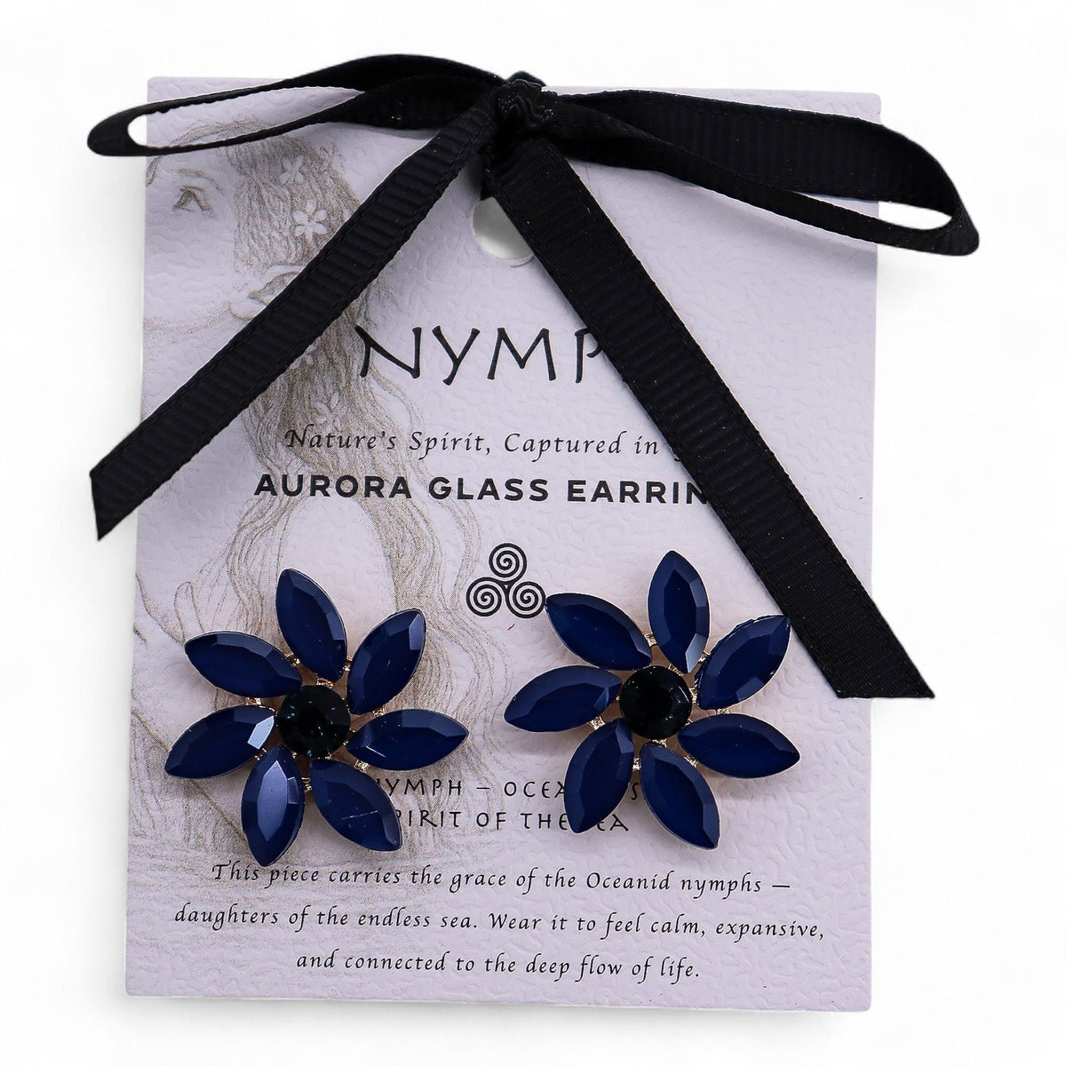 Royal Blue - Vintage Glass - Flowers - Earrings – product image 1 of 7