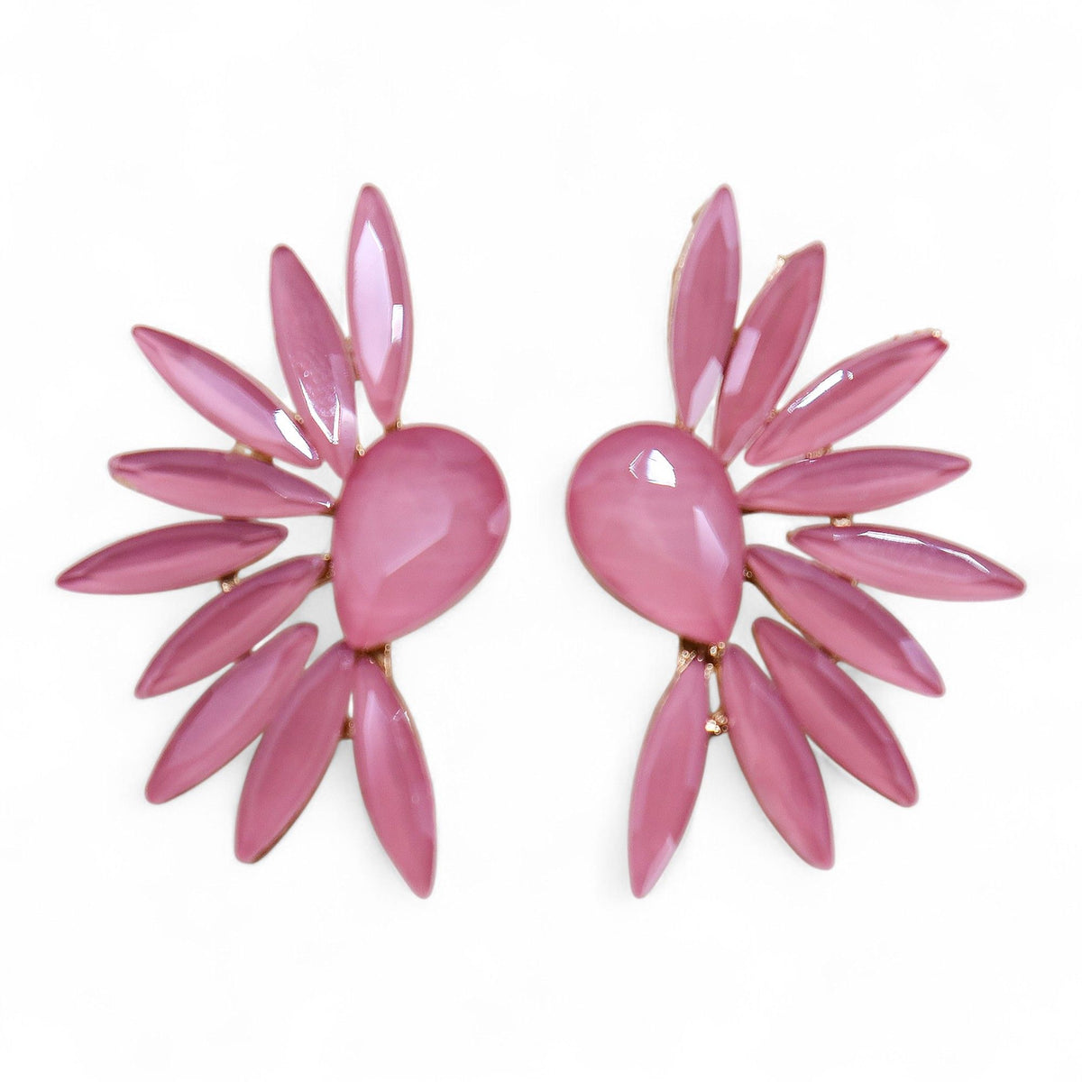 Soft Pink Vintage Glass Angel Wing Earrings – product image 1 of 7