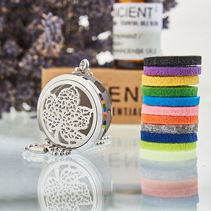 Aromatherapy Diffuser Necklace - Leaf 30mm – product image 4 of 5