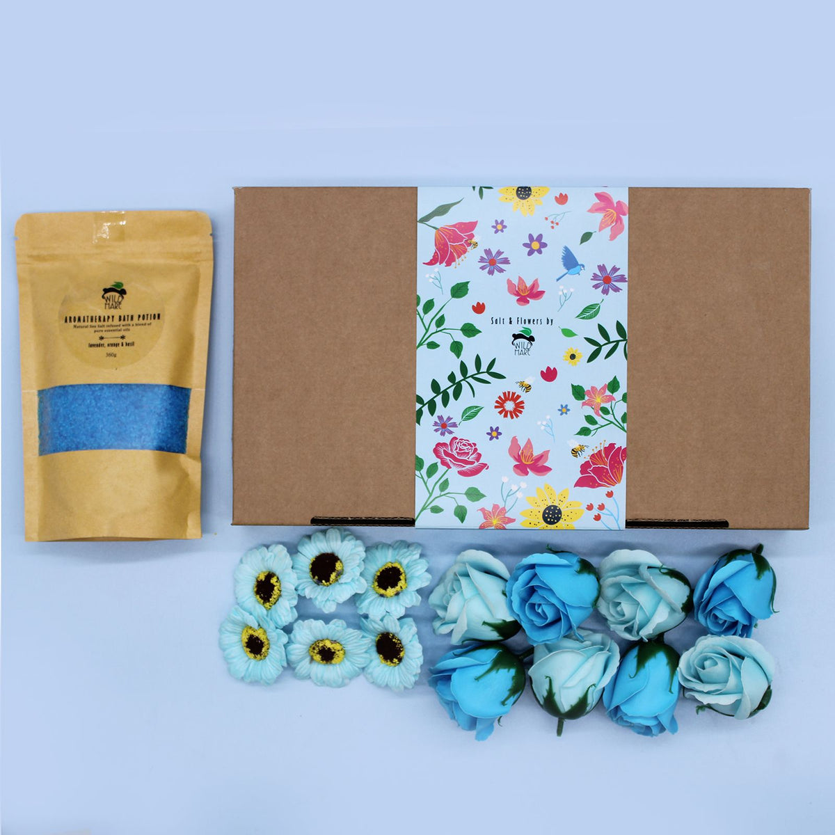 Salt Soak & Soap Flower Gift Set - Lavender, Orange & Basil – product image 8 of 8