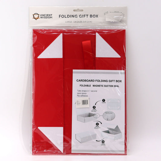 Flat Pack Gift Box - Large (28.2 × 20.2 × 9.2 cm) - Red – product image 1 of 6