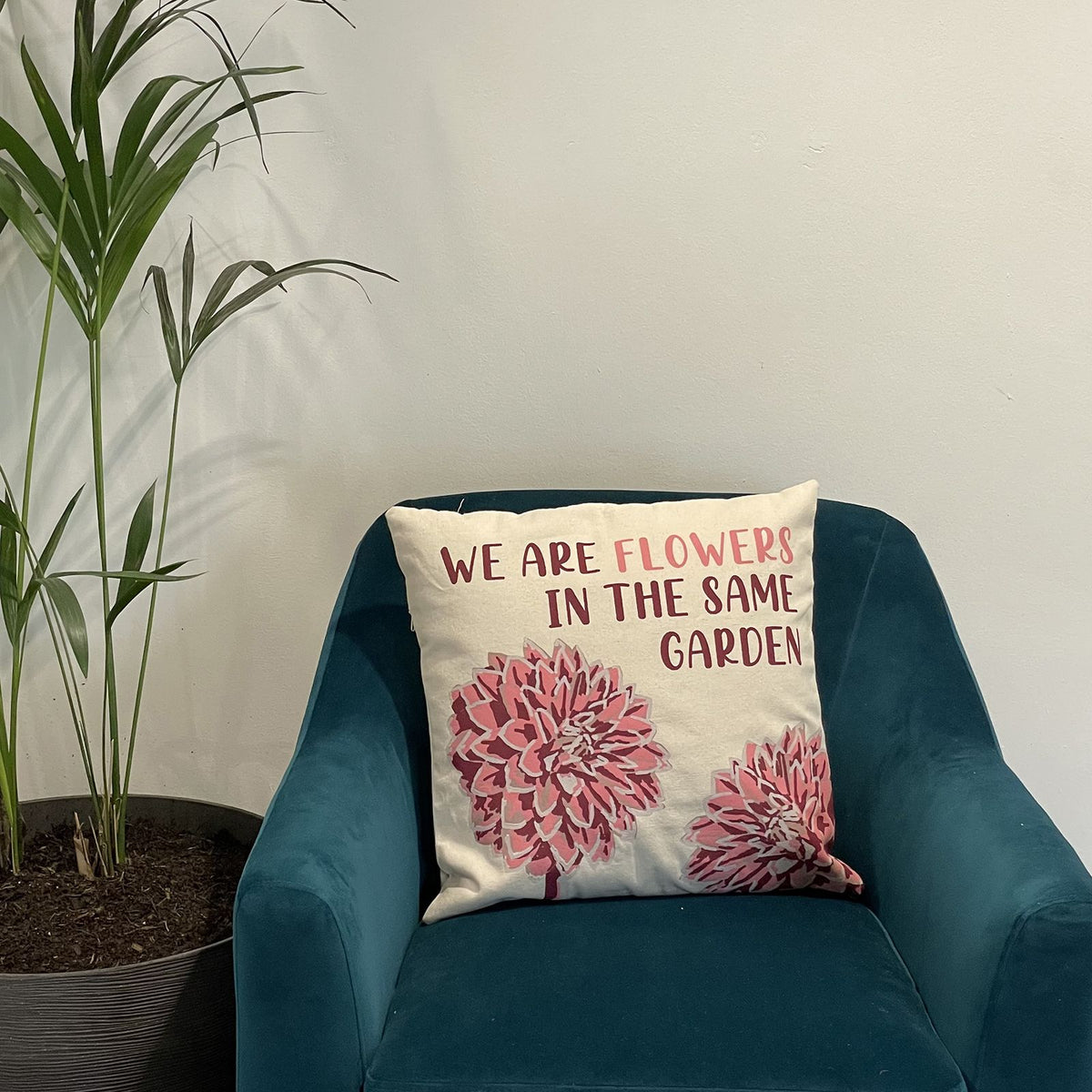 Set of 3 We Are Flowers Cotton Cushion Covers – 45 x 45cm