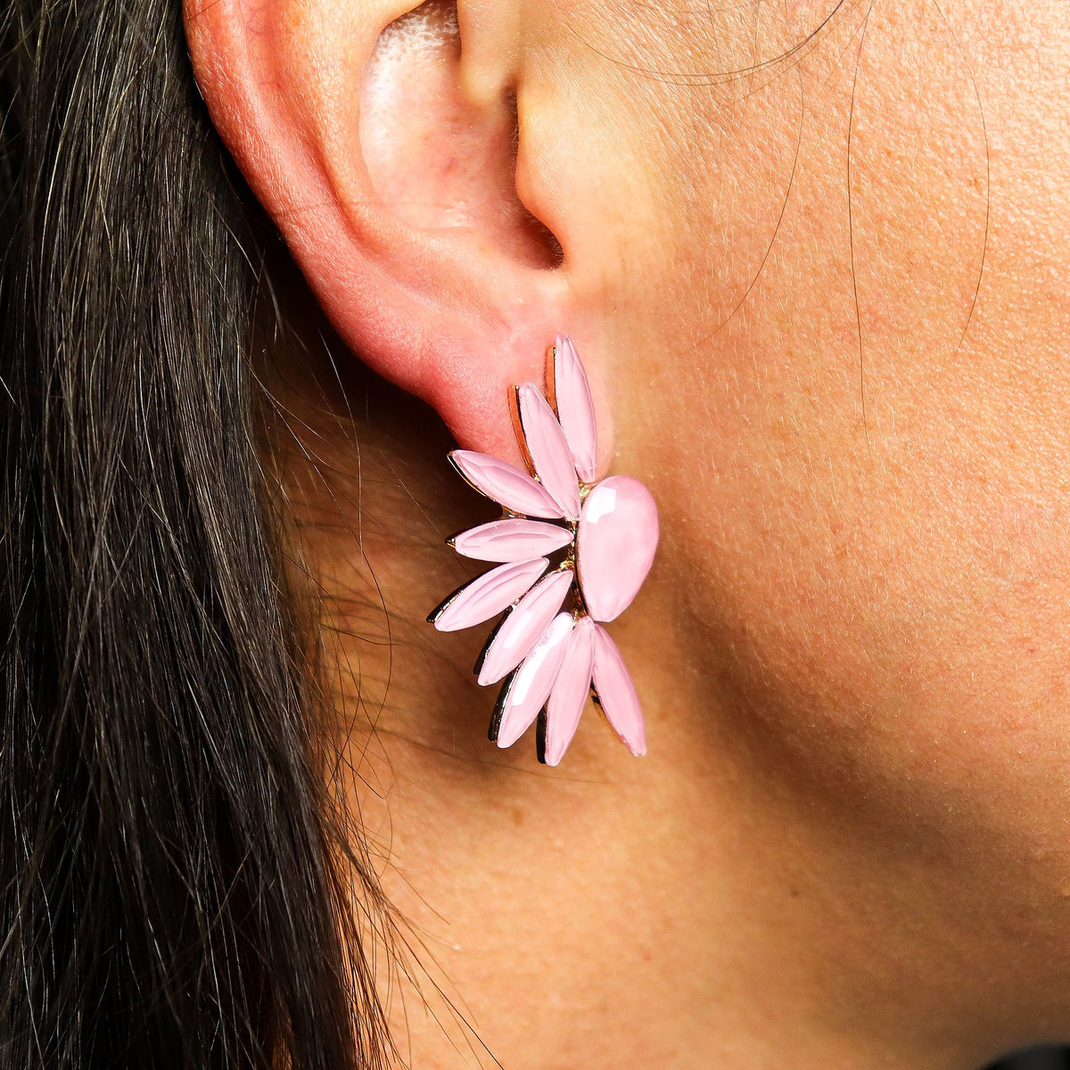 Soft Pink Vintage Glass Angel Wing Earrings – product image 2 of 7