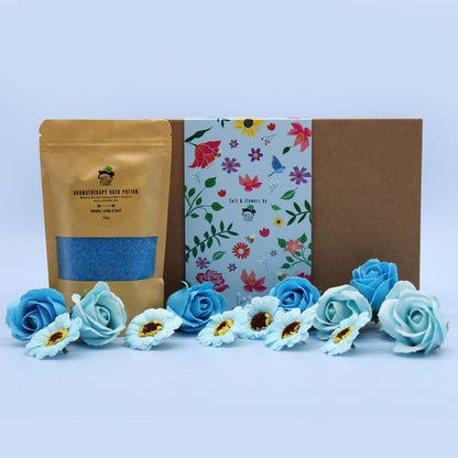 Salt Soak & Soap Flower Gift Set - Lavender, Orange & Basil – product image 1 of 8