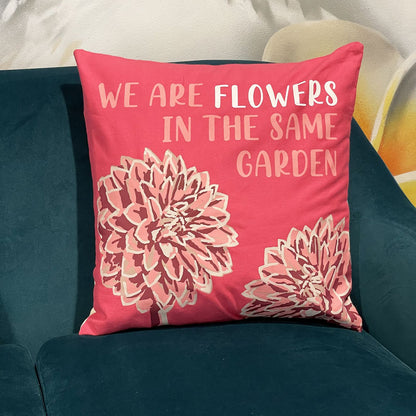 Set of 3 We Are Flowers Cotton Cushion Covers – 45 x 45cm