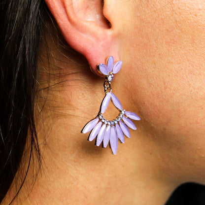 Lavender - Vintage Glass - Long Drop - Earrings – product image 6 of 6