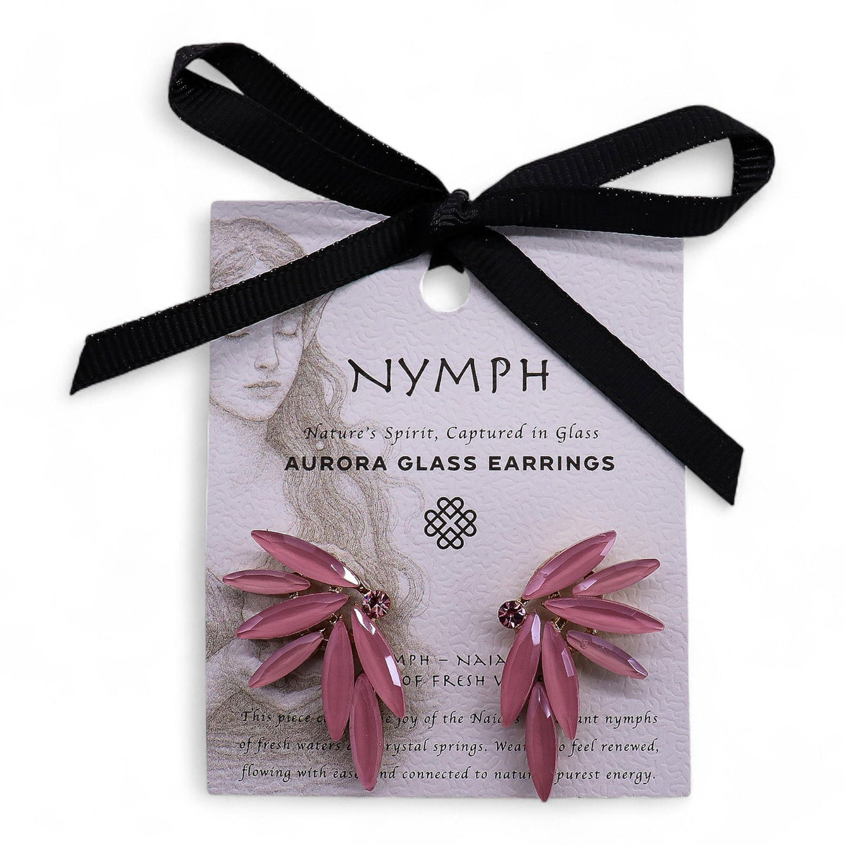 Soft Pink Vintage Glass Fairy Earrings – product image 7 of 7
