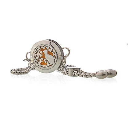 Aromatherapy Jewellery Chain Bracelet - Cat & Flowers - 20mm – product image 3 of 7