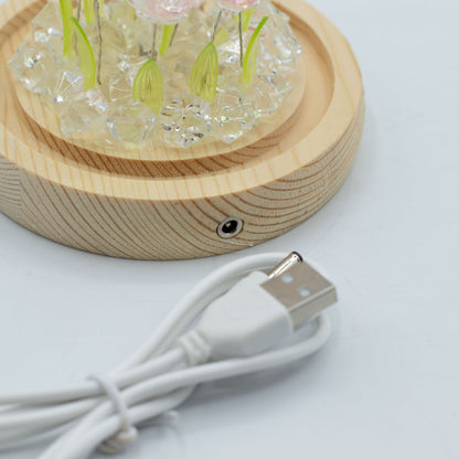 Floral Glow Garden Dome - 10 Pink Roses - LED USB – product image 3 of 7
