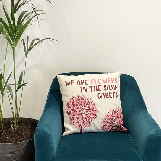 Set of 3 We Are Flowers Cotton Cushion Covers – 45 x 45cm
