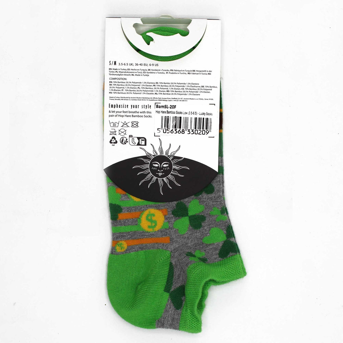 S/M Hop Hare Bamboo Socks Low (3.5-6.5) - Lucky Socks – product image 4 of 4