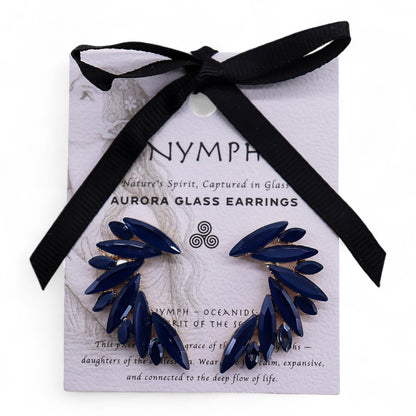 Royal Blue - Vintage Glass - Angel Wings - Earrings – product image 5 of 6