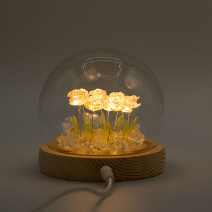 Floral Glow Garden Dome - 10 Pink Roses - LED USB – product image 4 of 7