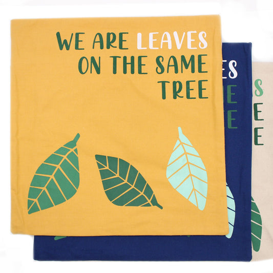 Set of 3 We Are Leaves Cotton Cushion Covers – 45 x 45cm