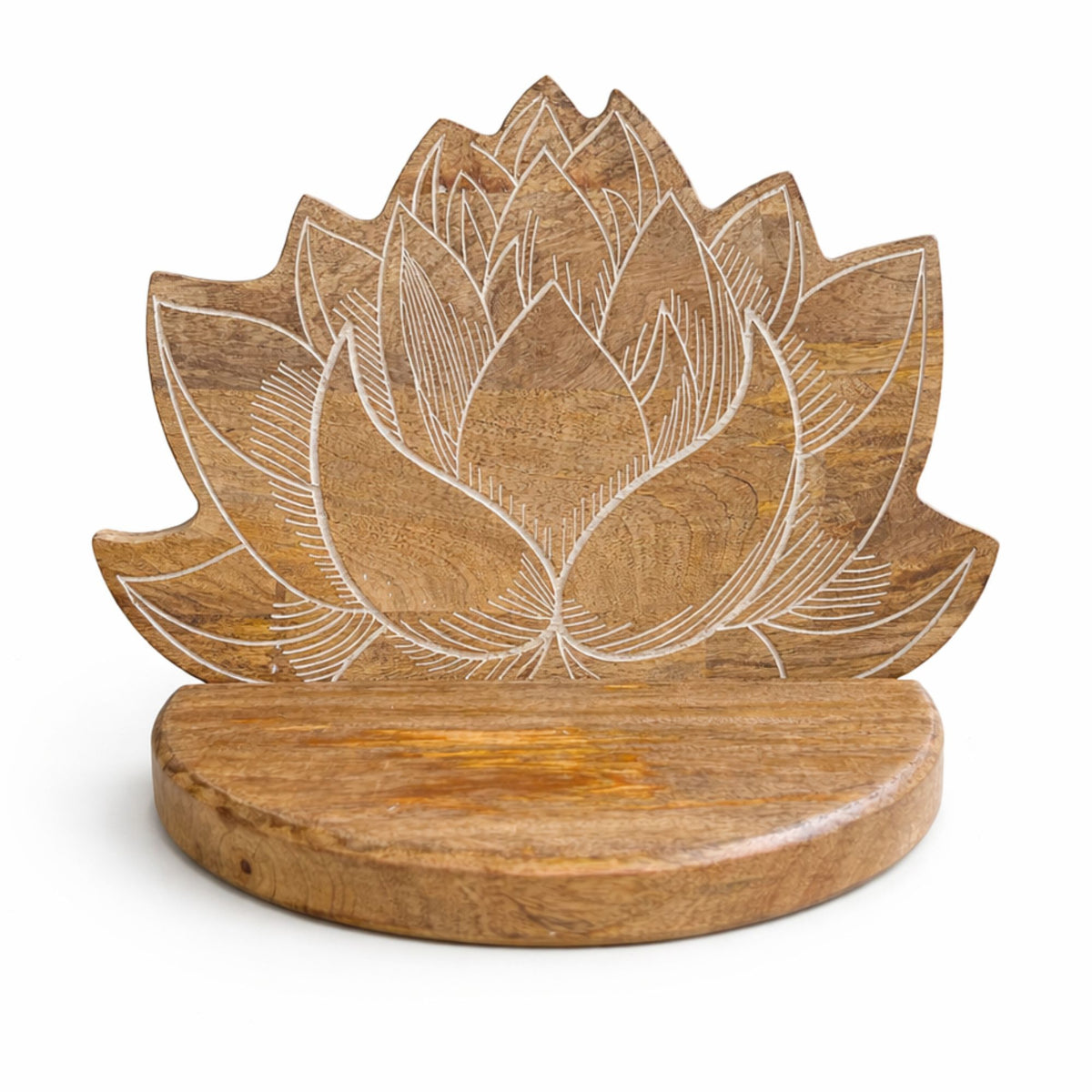 Lotus Wall Shelf White Wash – product image 2 of 3