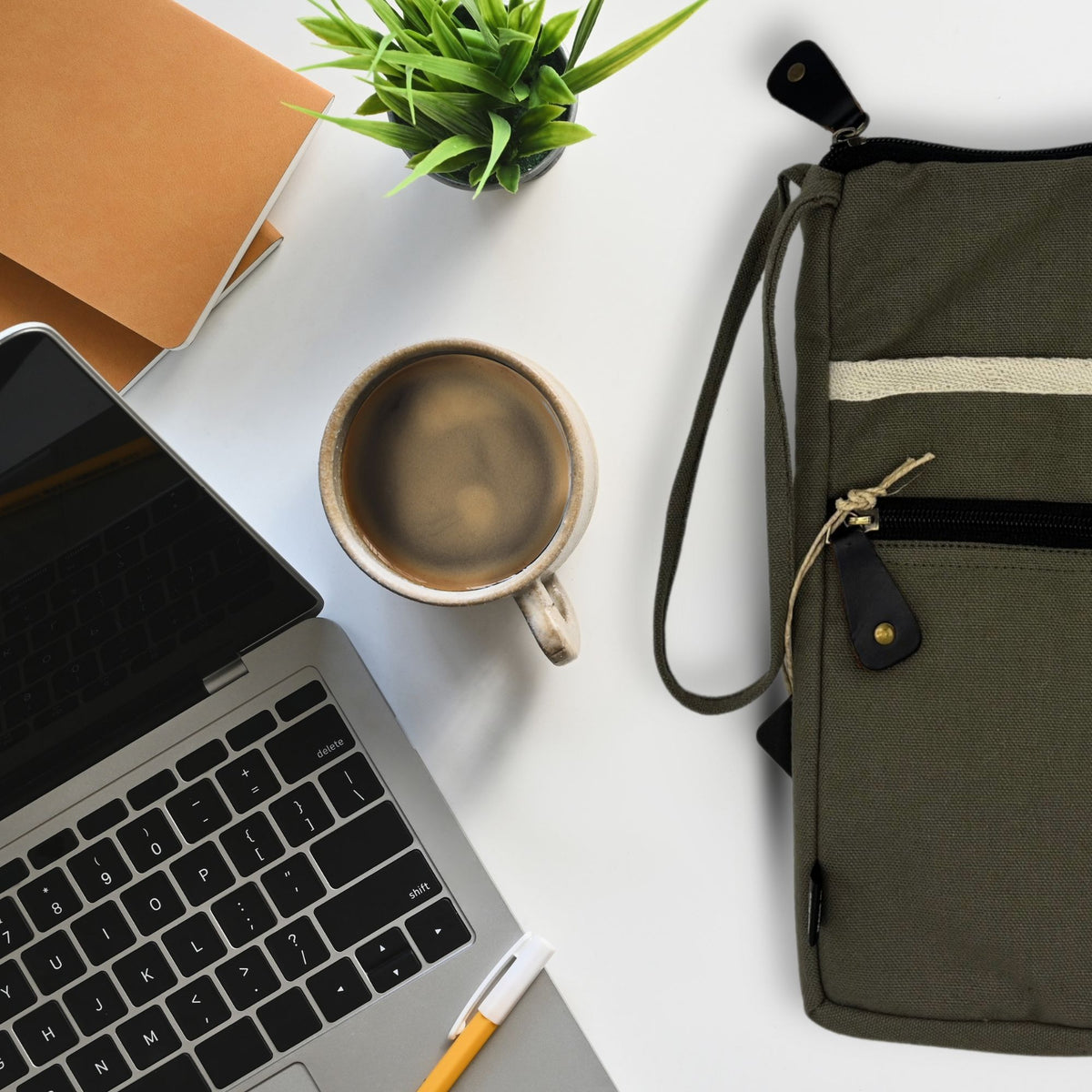 Canvas Large Laptop Pouch - Olive – product image 5 of 6