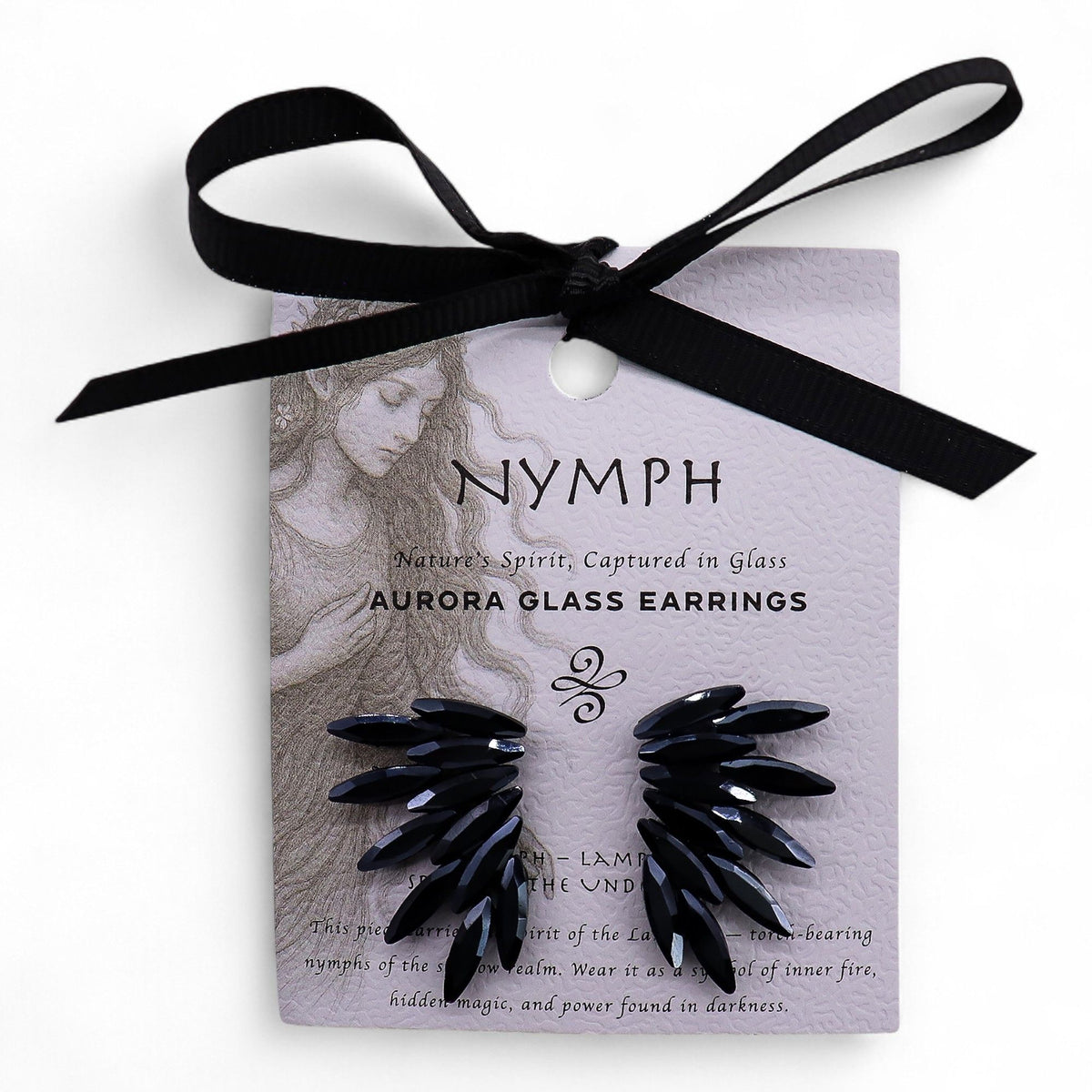 Jet Black - Vintage Glass - Fairies - Earrings – product image 3 of 7