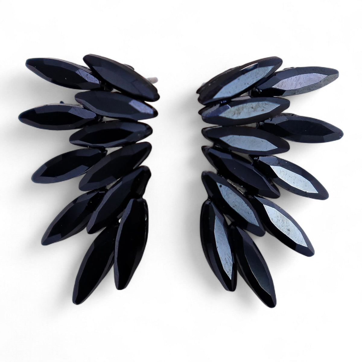 Jet Black - Vintage Glass - Fairies - Earrings – product image 1 of 7