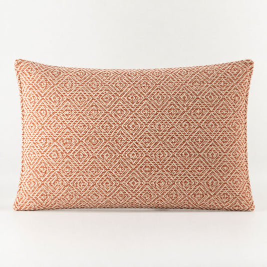 Classic Cushion Cover - Burgundy Squares - 30 x 50cm - Lumbar Style