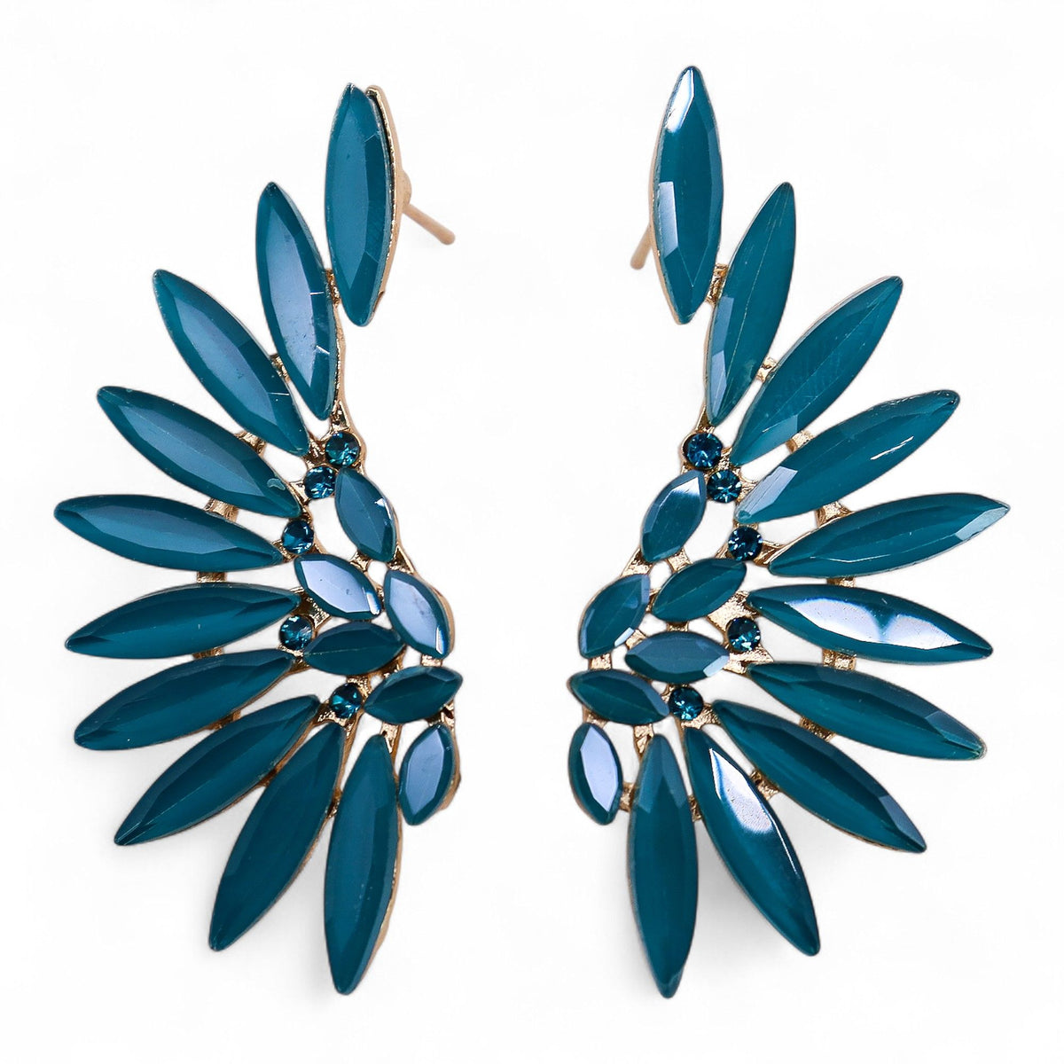 Teal Green - Vintage Glass - Angel Wings - Earrings – product image 6 of 6
