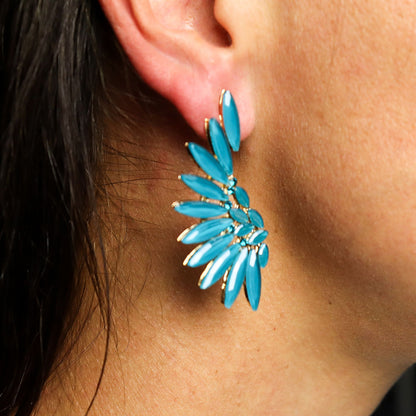 Teal Green - Vintage Glass - Angel Wings - Earrings – product image 5 of 6