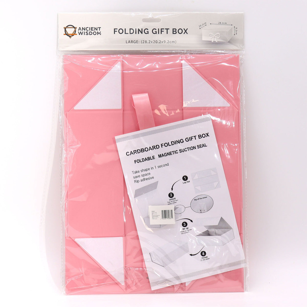 Flat Pack Gift Box - Large (28.2 × 20.2 × 9.2 cm) - Pink – product image 6 of 6
