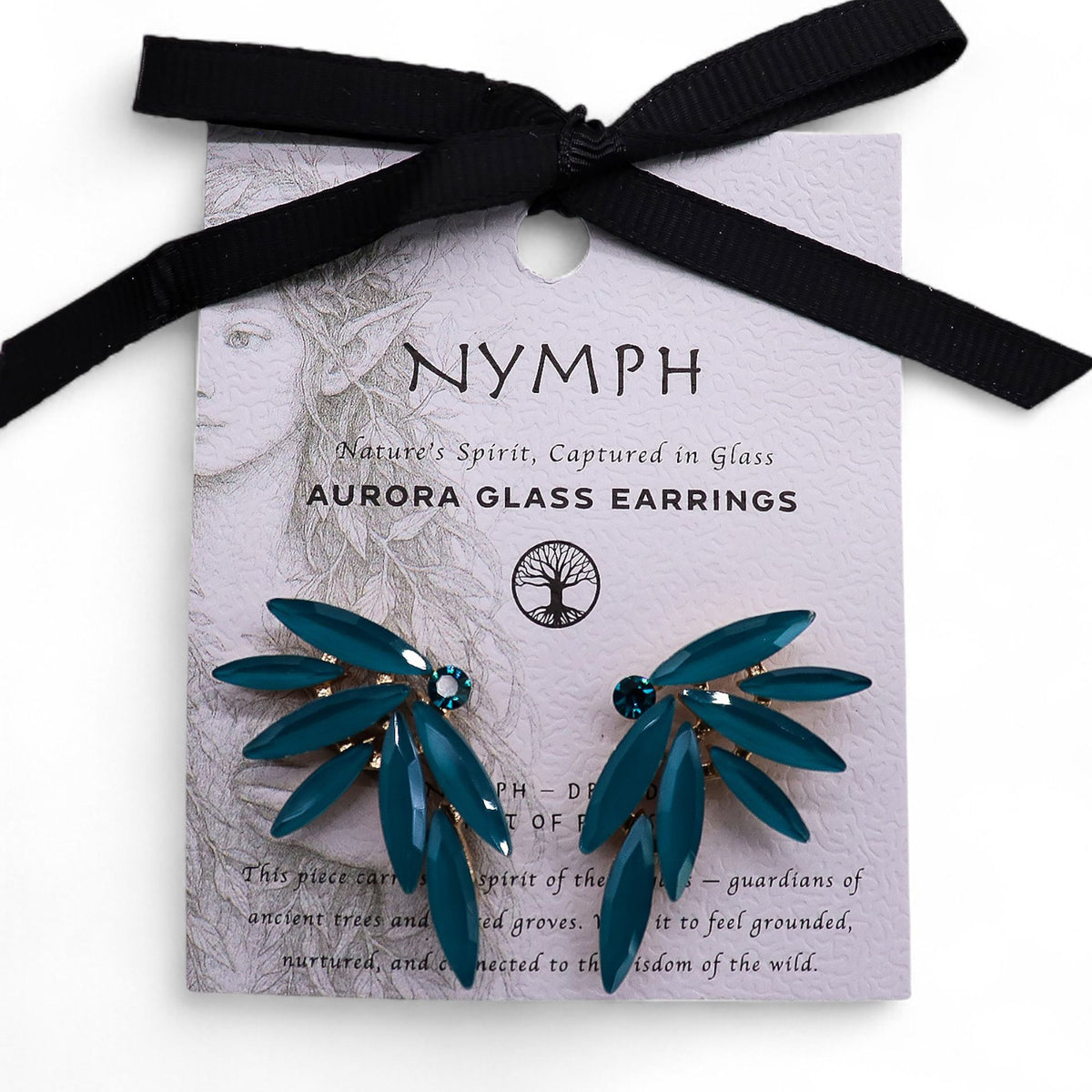 Teal Green - Vintage Glass - Fairies - Earrings – product image 4 of 6
