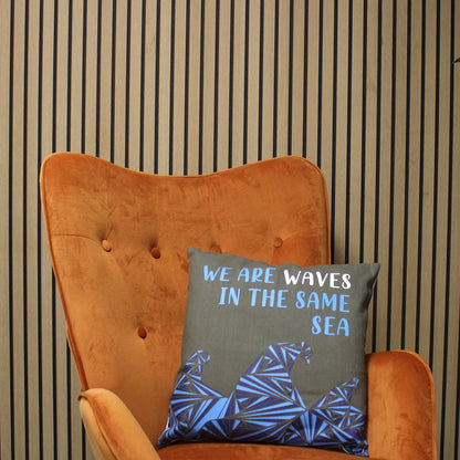 Set of 3 We Are Waves Cotton Cushion Covers – 45 x 45cm