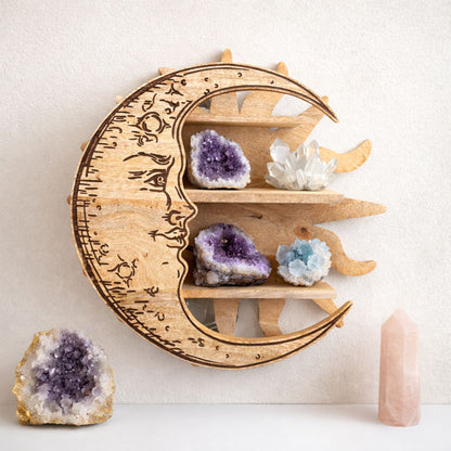 Sunrays & Moon 3 Tier Wall Shelf – product image 3 of 3