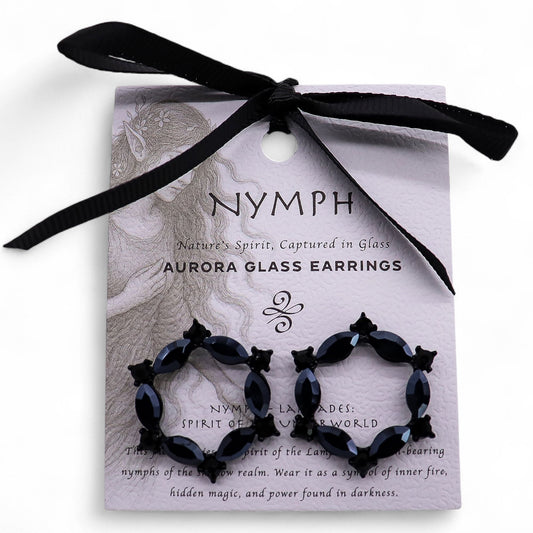 Jet Black - Vintage Glass - Loop - Earrings – product image 1 of 7