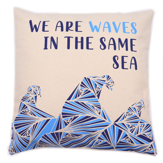 Set of 3 We Are Waves Cotton Cushion Covers – 45 x 45cm