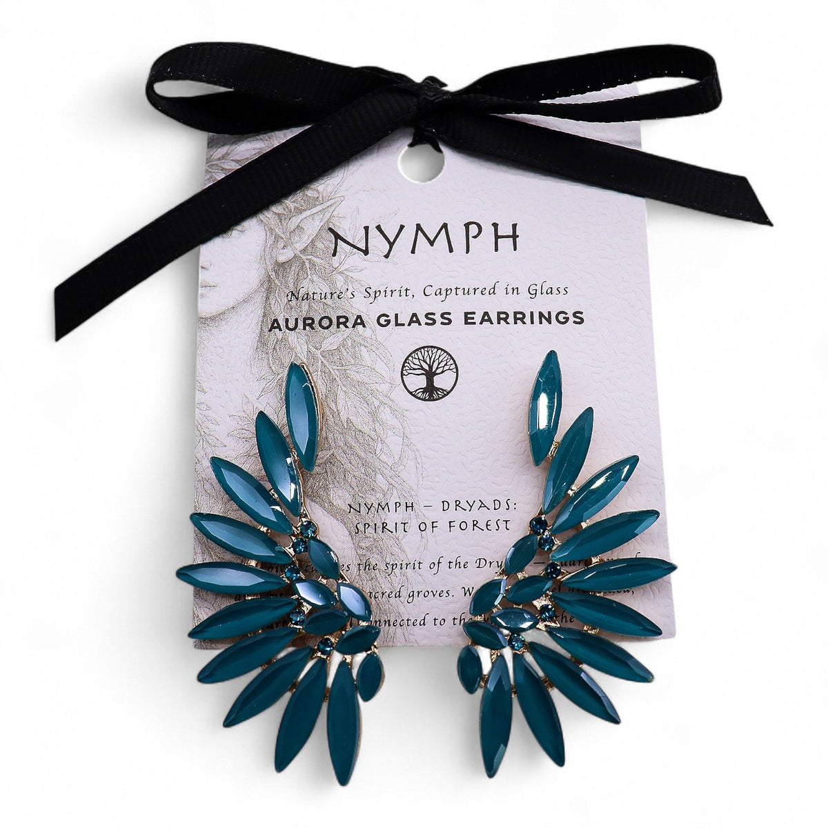 Teal Green - Vintage Glass - Angel Wings - Earrings – product image 3 of 6