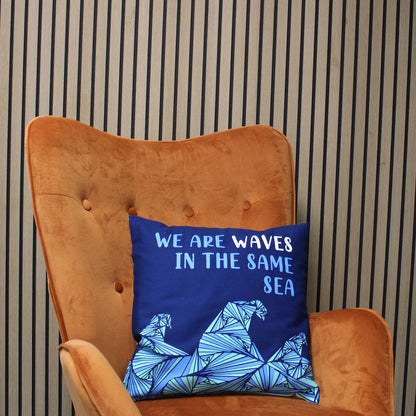 Set of 3 We Are Waves Cotton Cushion Covers – 45 x 45cm