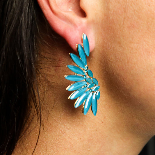 Teal Green - Vintage Glass - Angel Wings - Earrings – product image 2 of 6